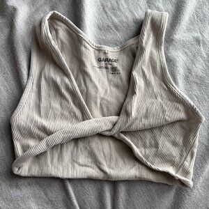 Garage Twist Front Cropped Tank Top